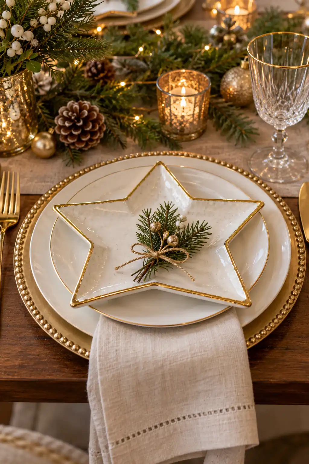 02 gold rim star plate setting