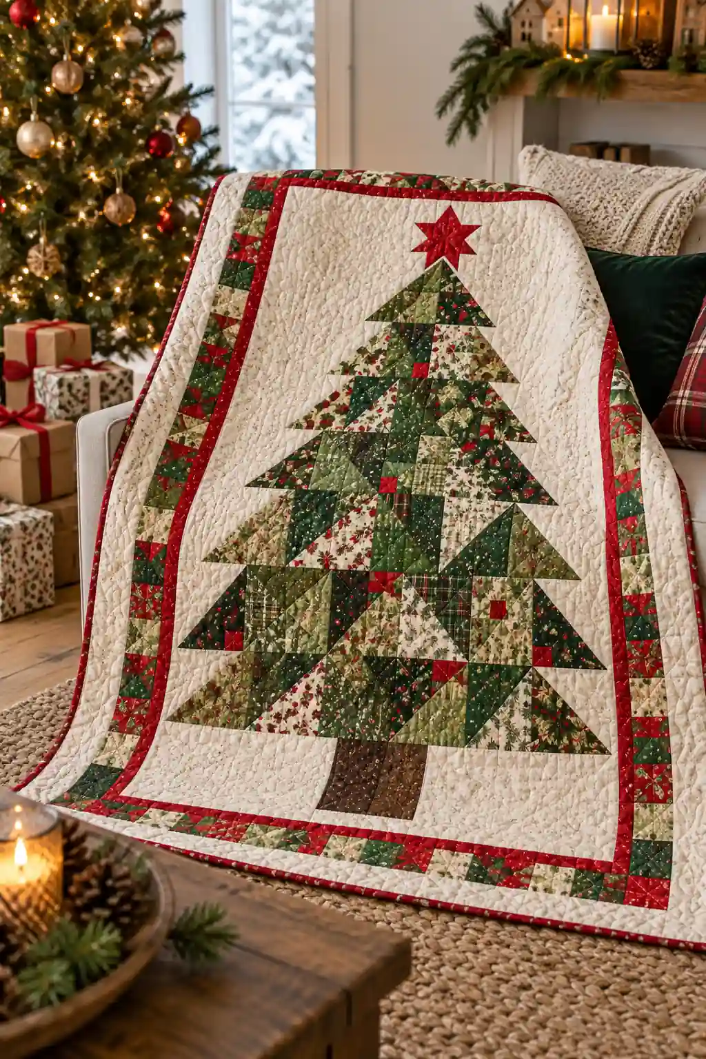 Patchwork christmas tree quilt, one of these christmas quilting projects