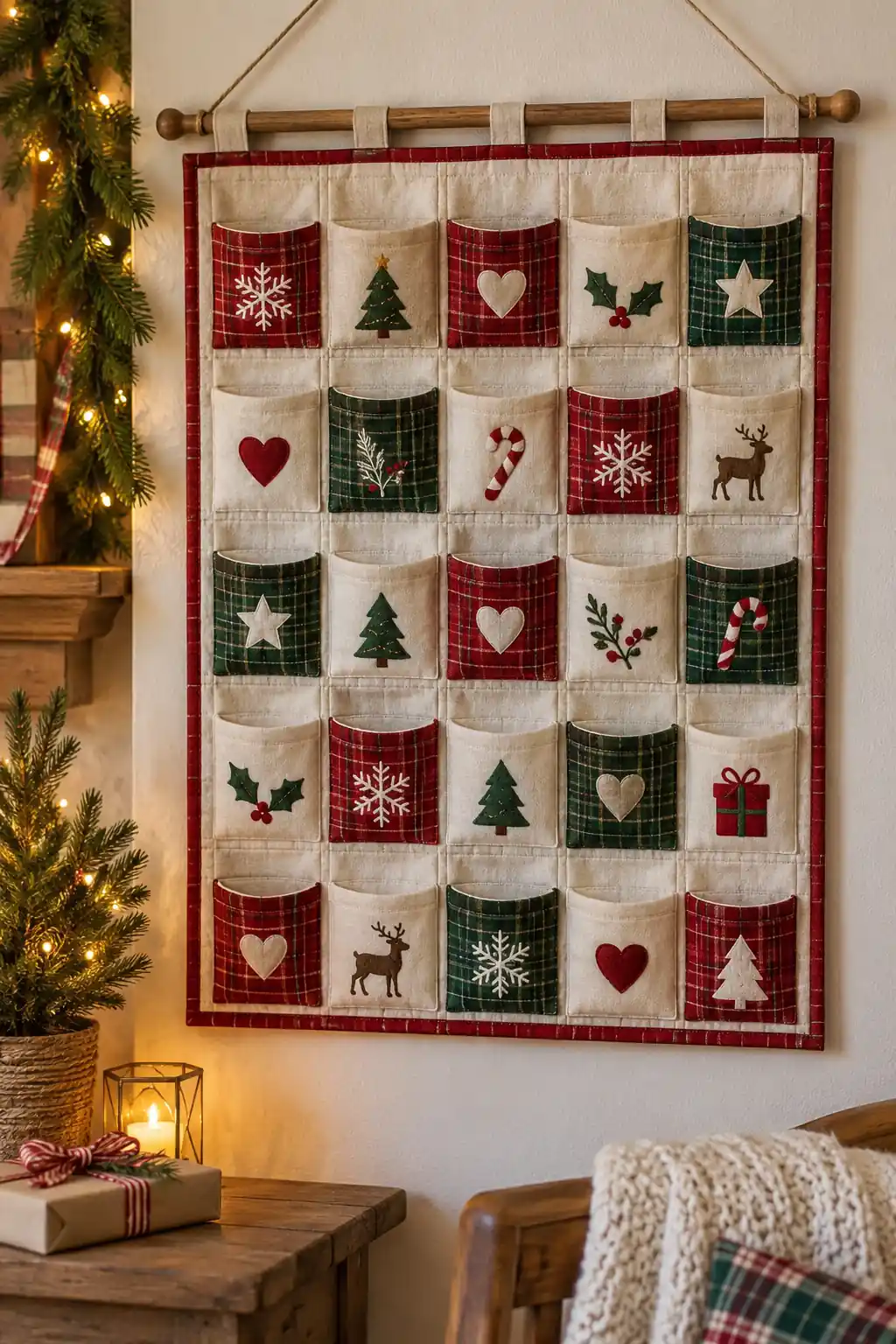 07 quilted advent wall hanging blank pockets