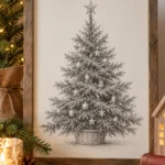 Graphite christmas tree sketch, one of these christmas sketch ideas