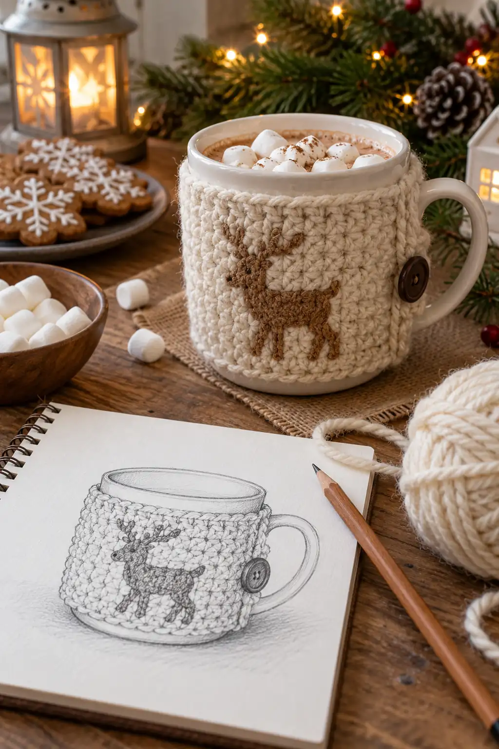 09 pencil cozy cocoa mug sketch