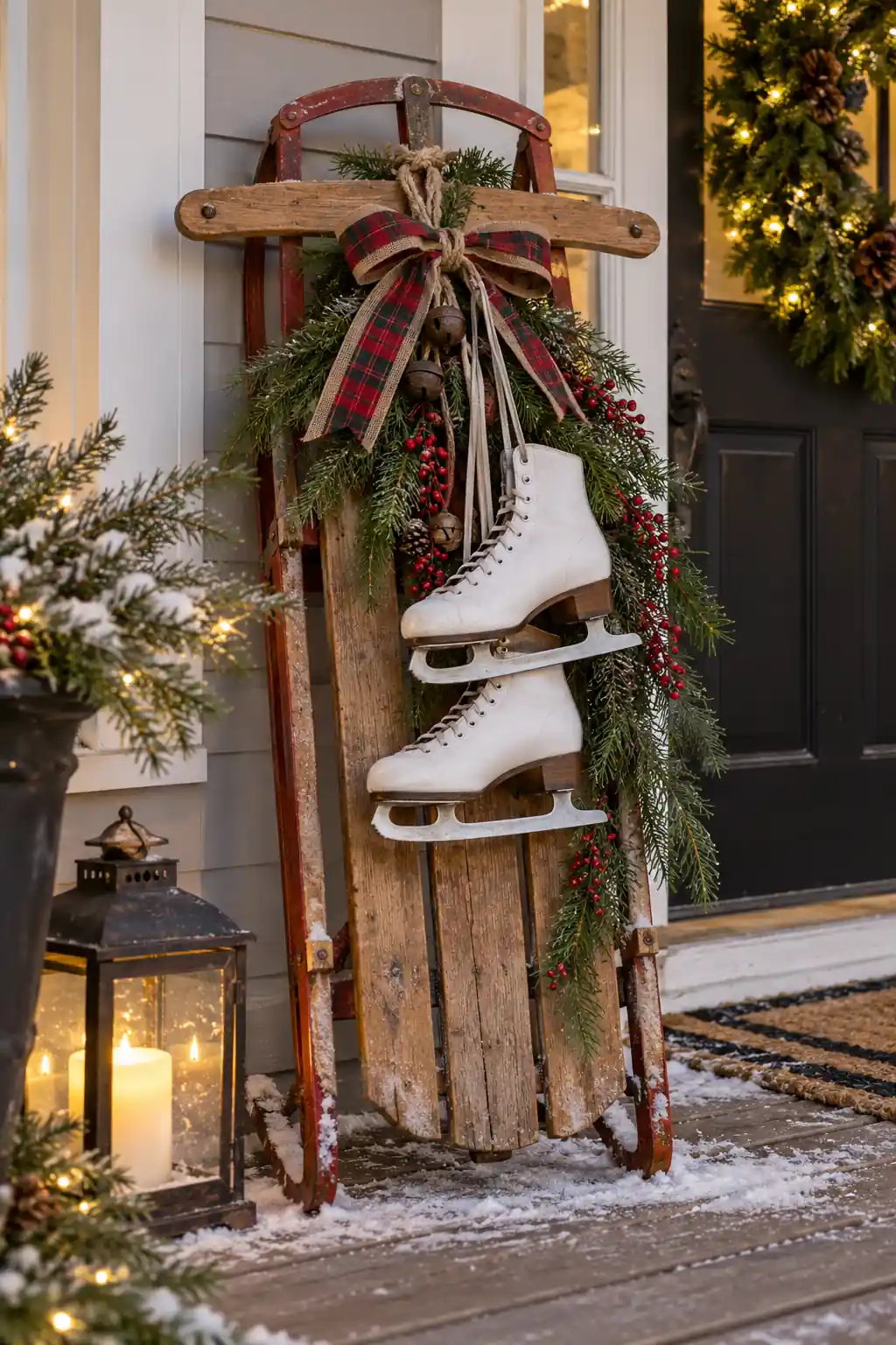 05 sled porch with ice skates