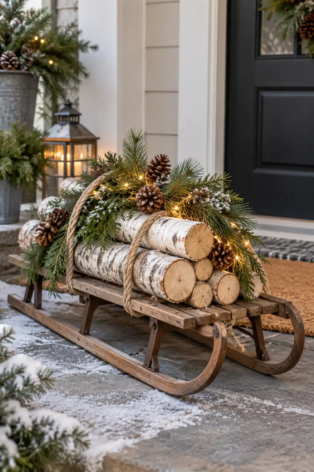 06 sled with birch logs
