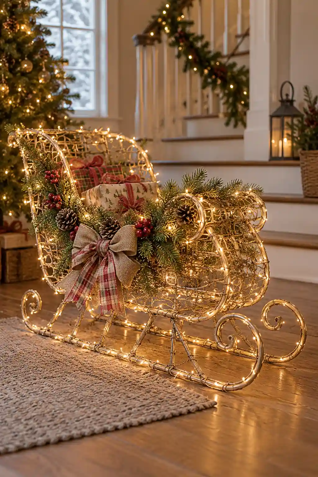 04 wire frame illuminated sleigh