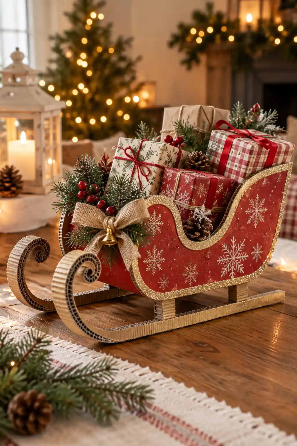 14 recycled box festive sleigh