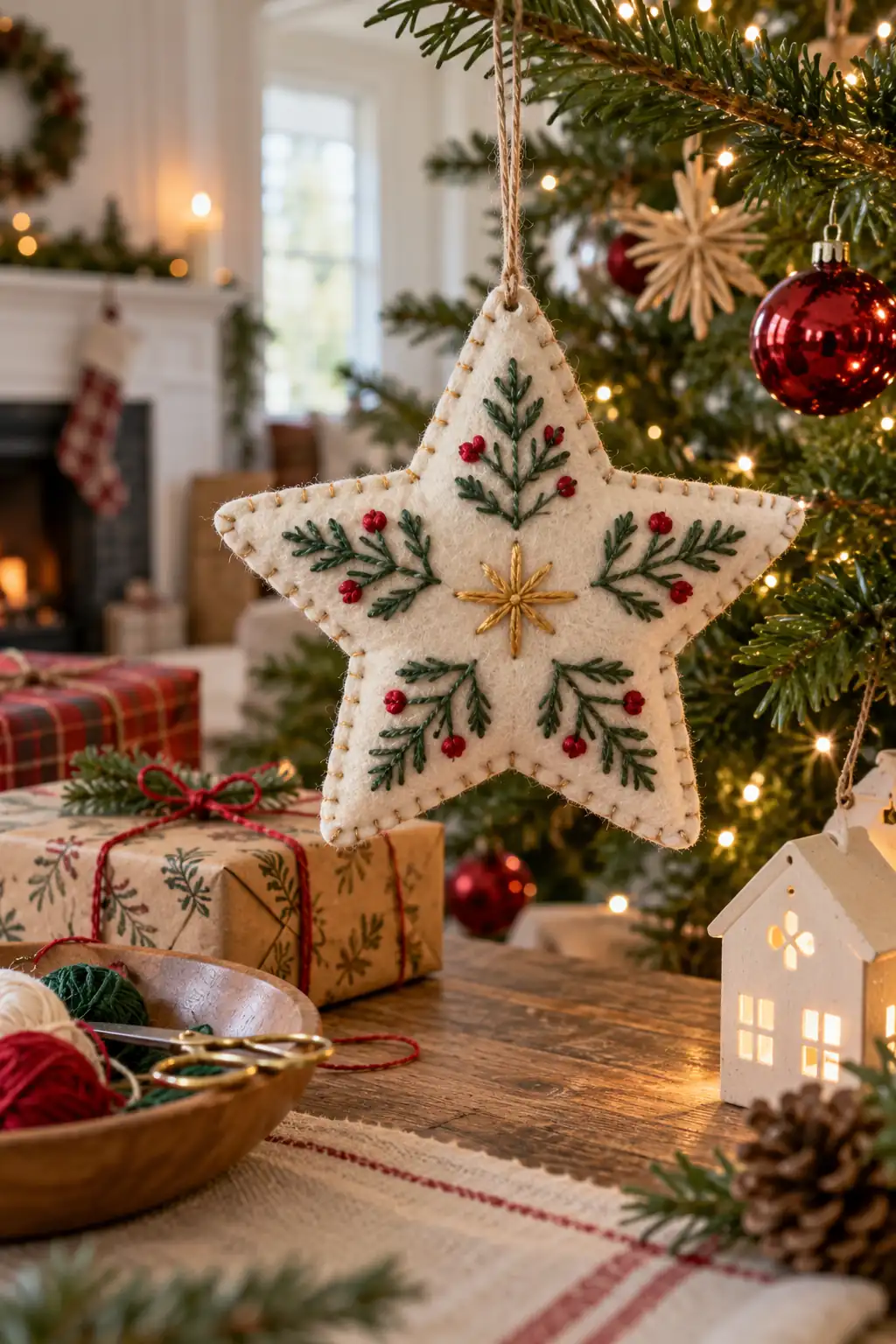 08 embroidered felt star