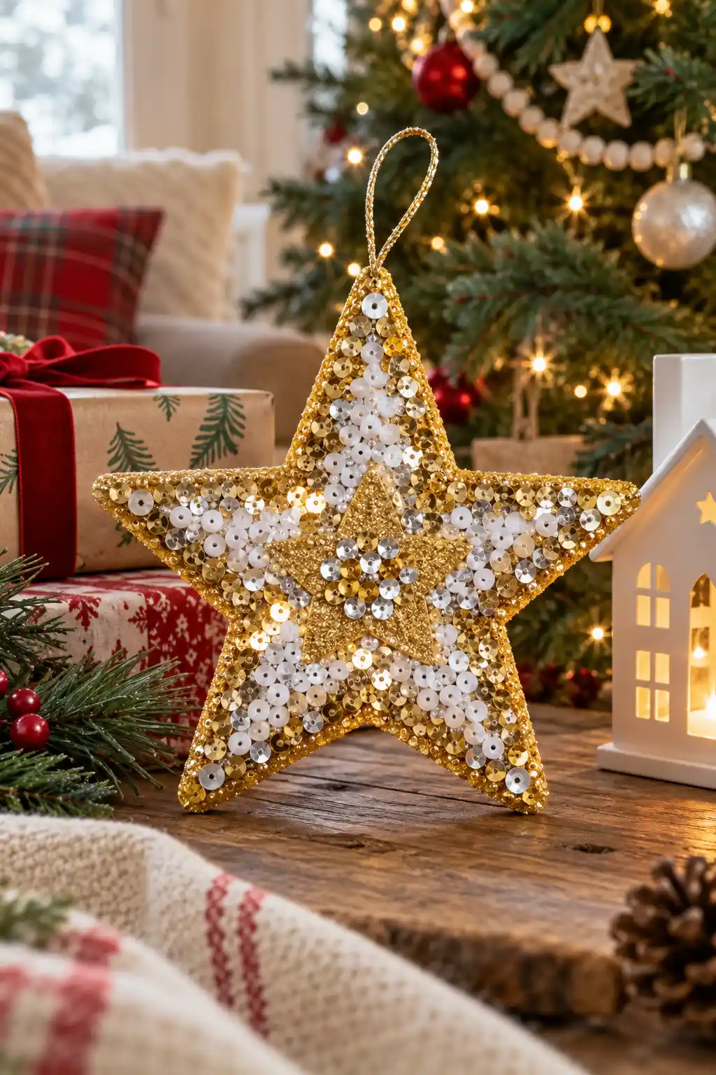 14 sequin foam star