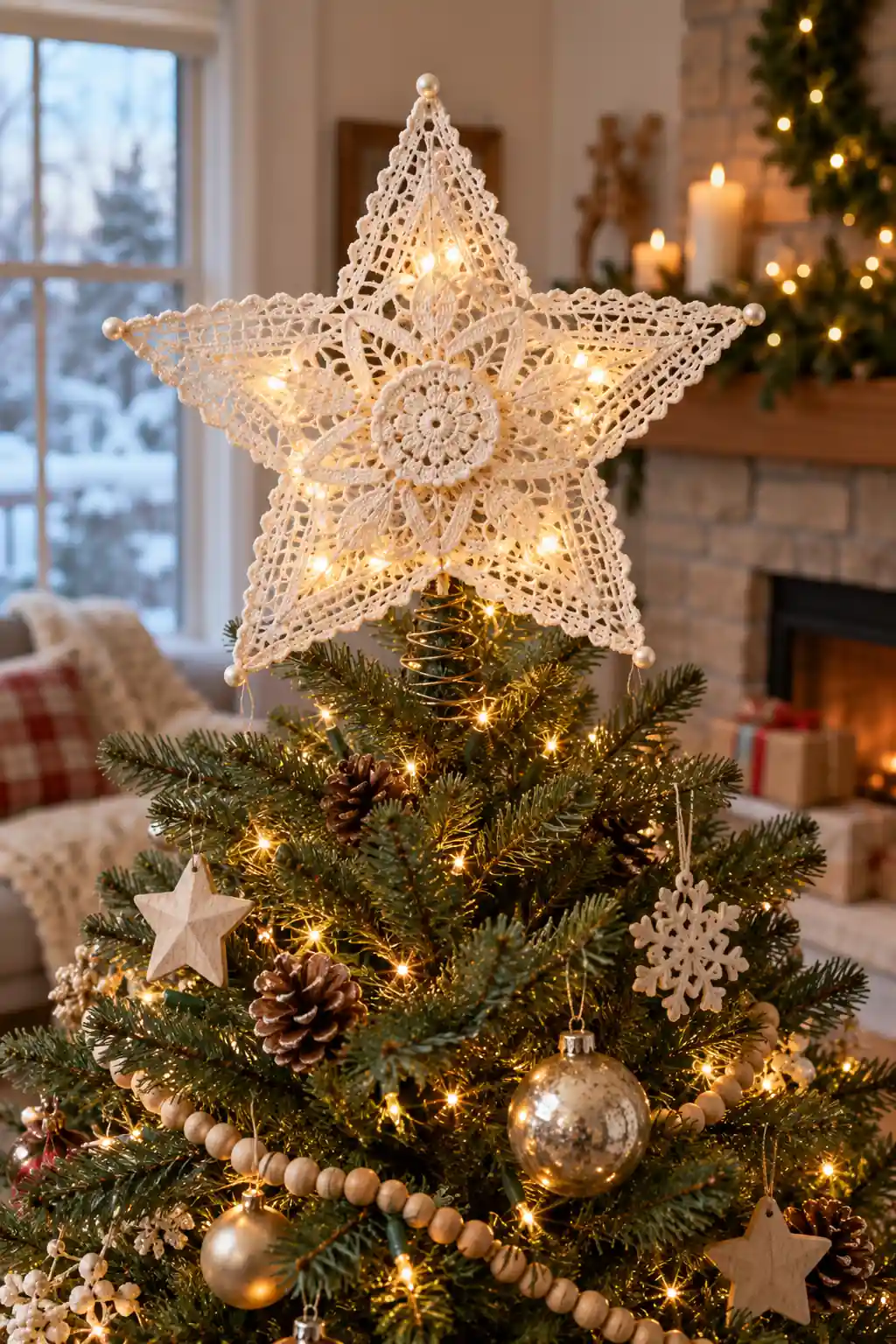 15 lace doily star