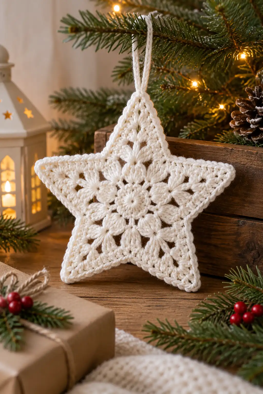 05 crochet white star