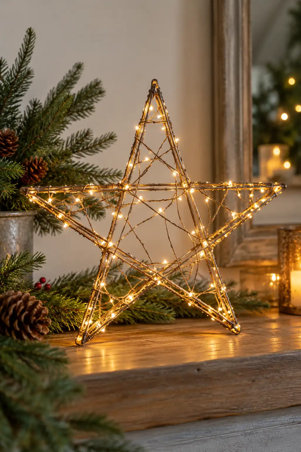 07 wire and fairy light star