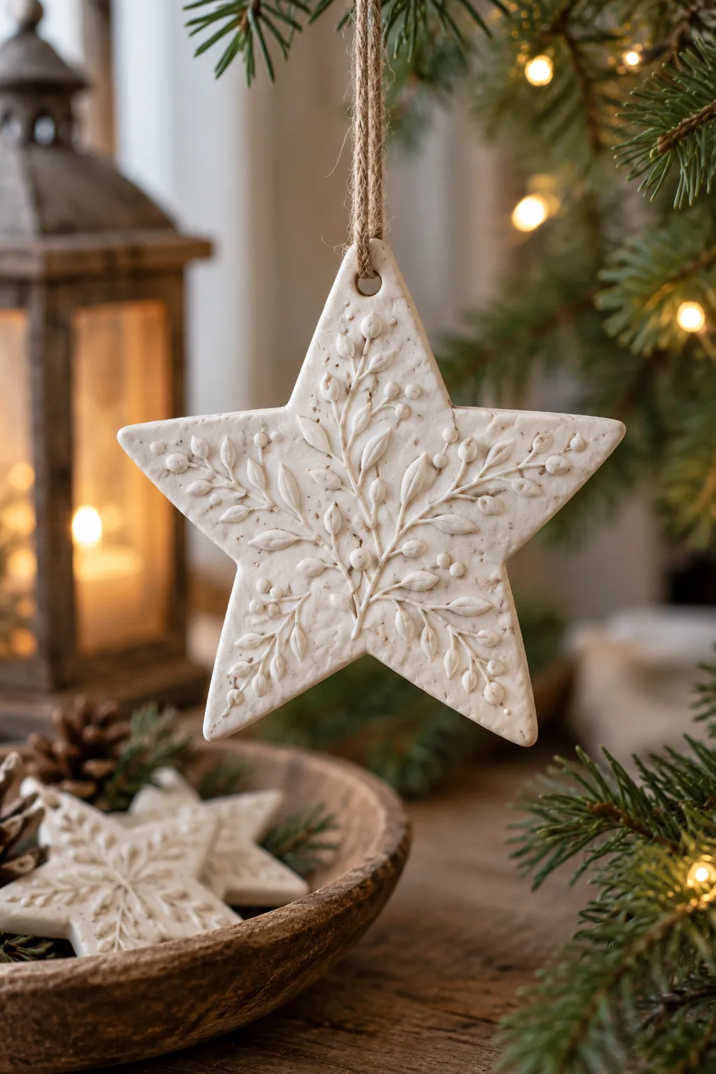 11 air dry clay embossed star