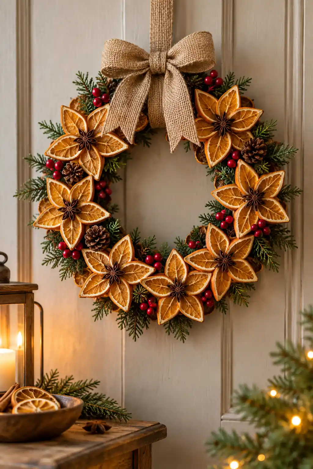 14 dried orange star wreath