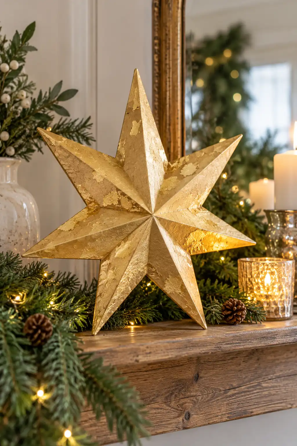 15 gold leaf cardboard star