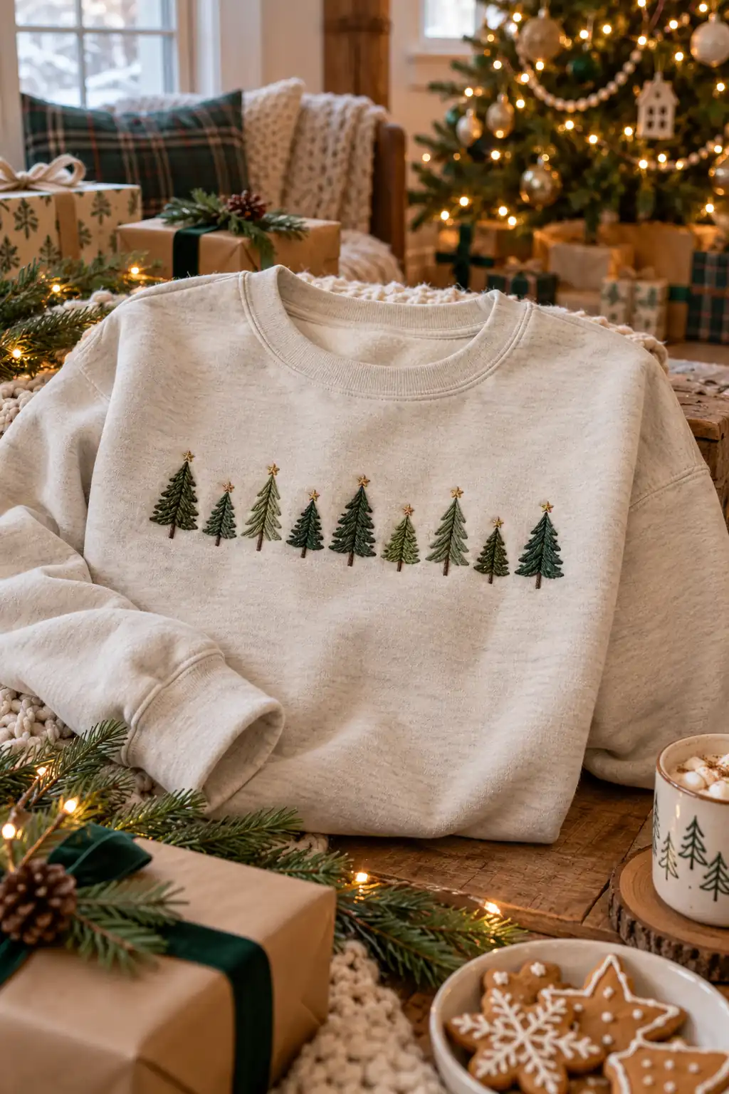 01 embroidered mini pine trees