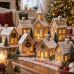 Cardboard cottage village, one of these christmas village ideas
