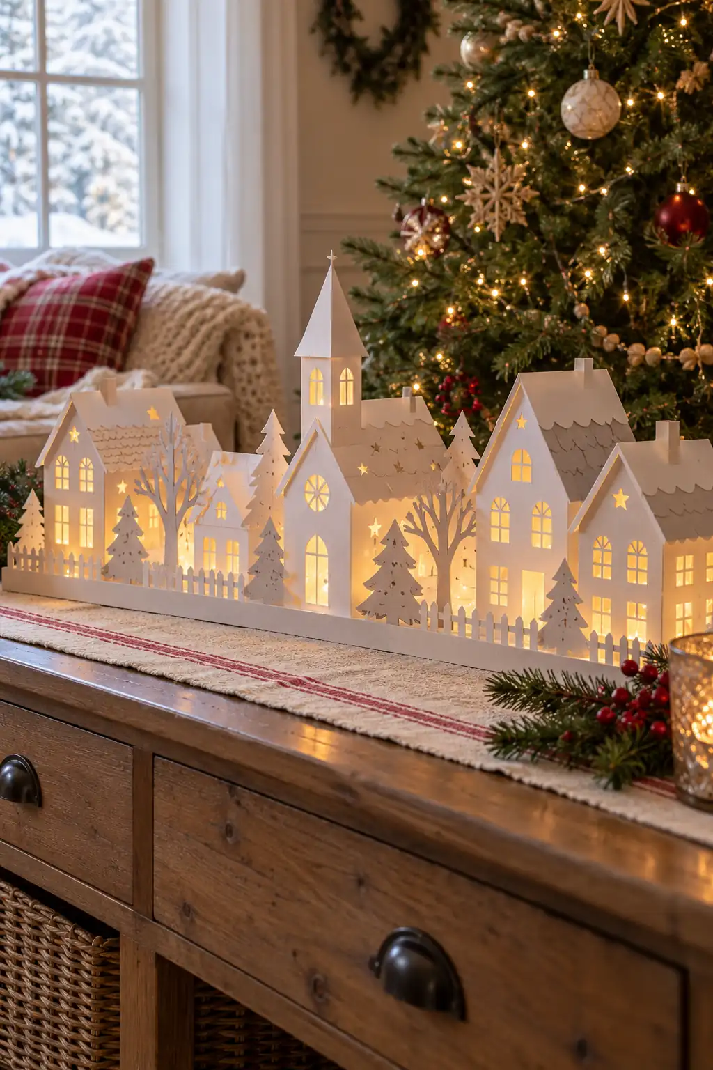08 paper cut window village
