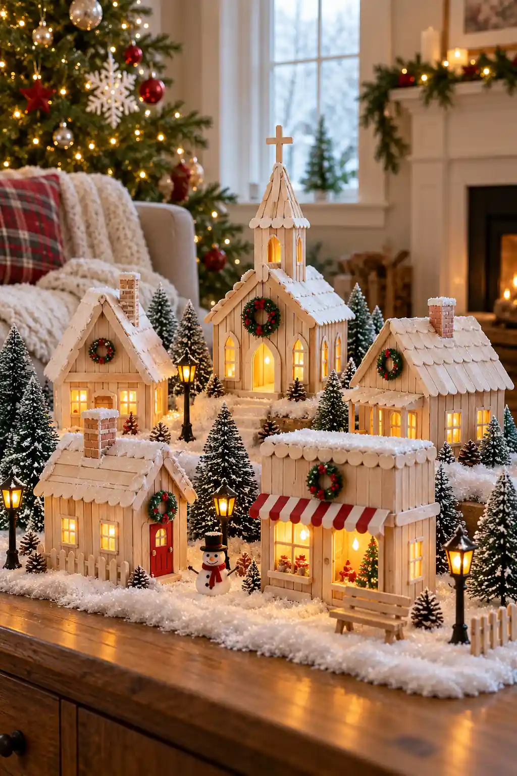 15 popsicle stick village