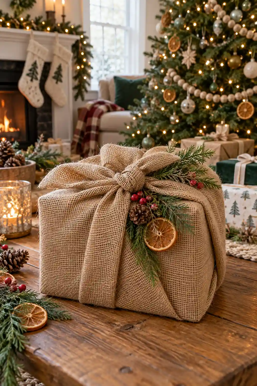 10 reusable burlap wrap