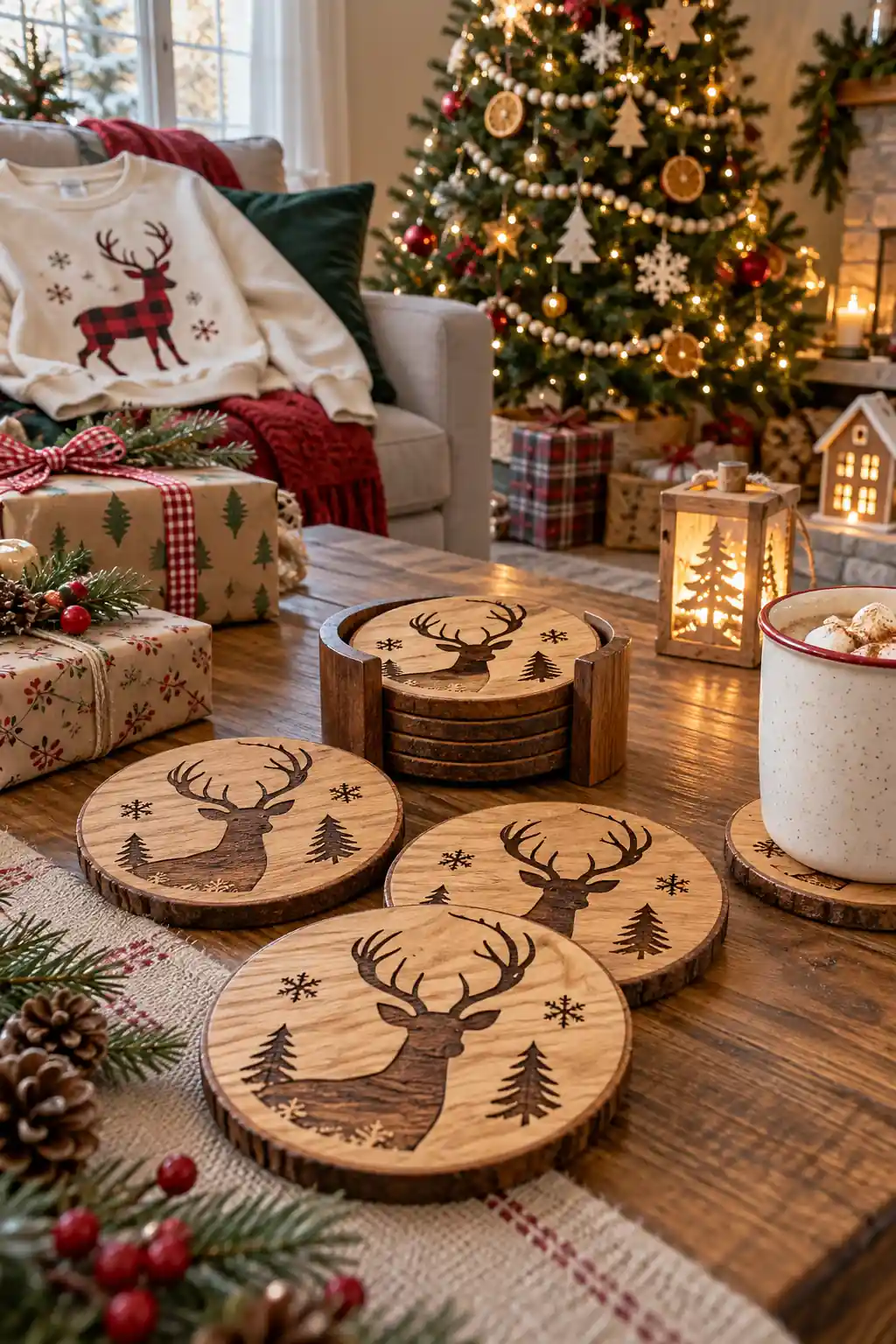 04 engraved reindeer coasters