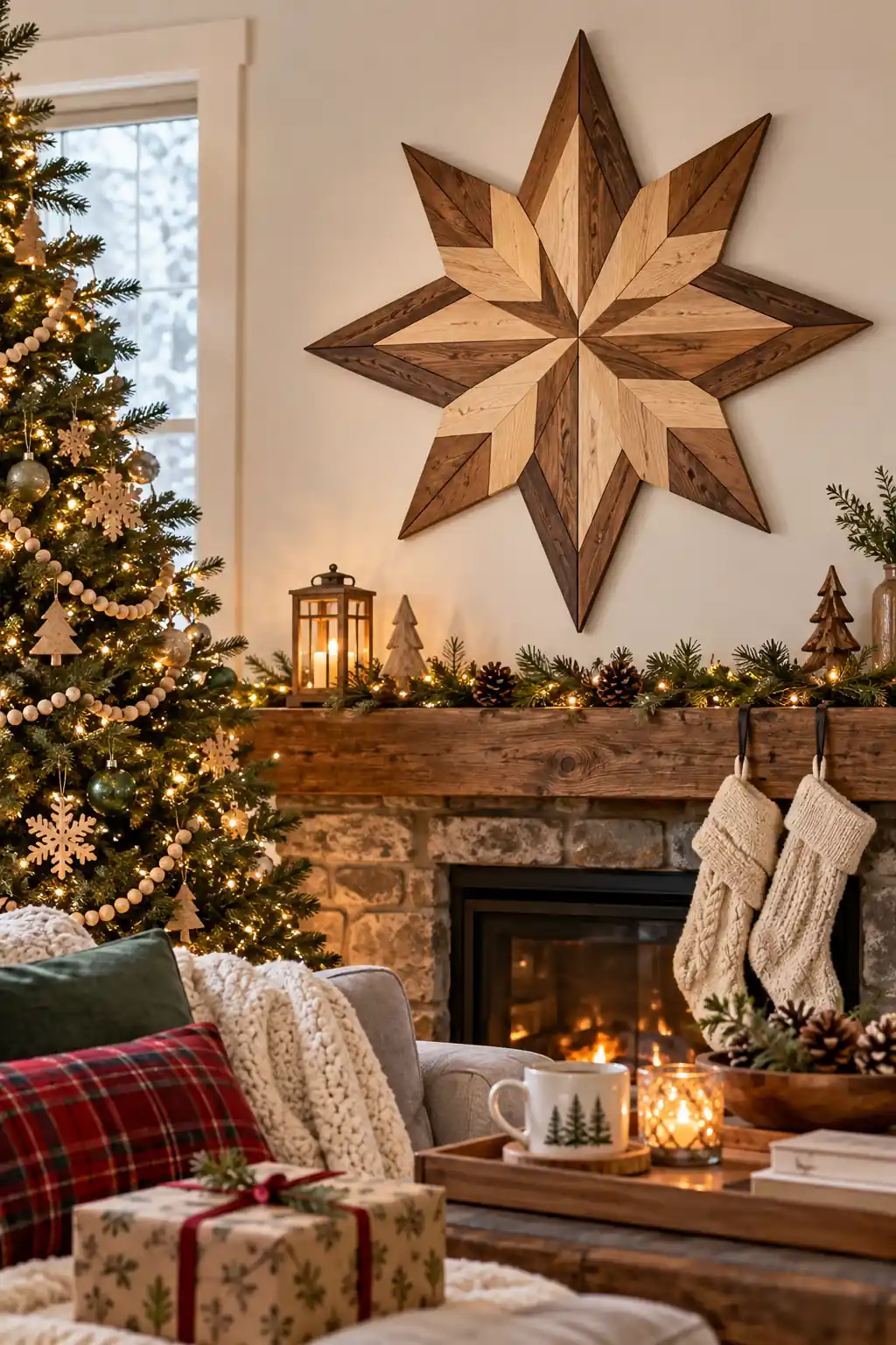 08 wood star wall panel