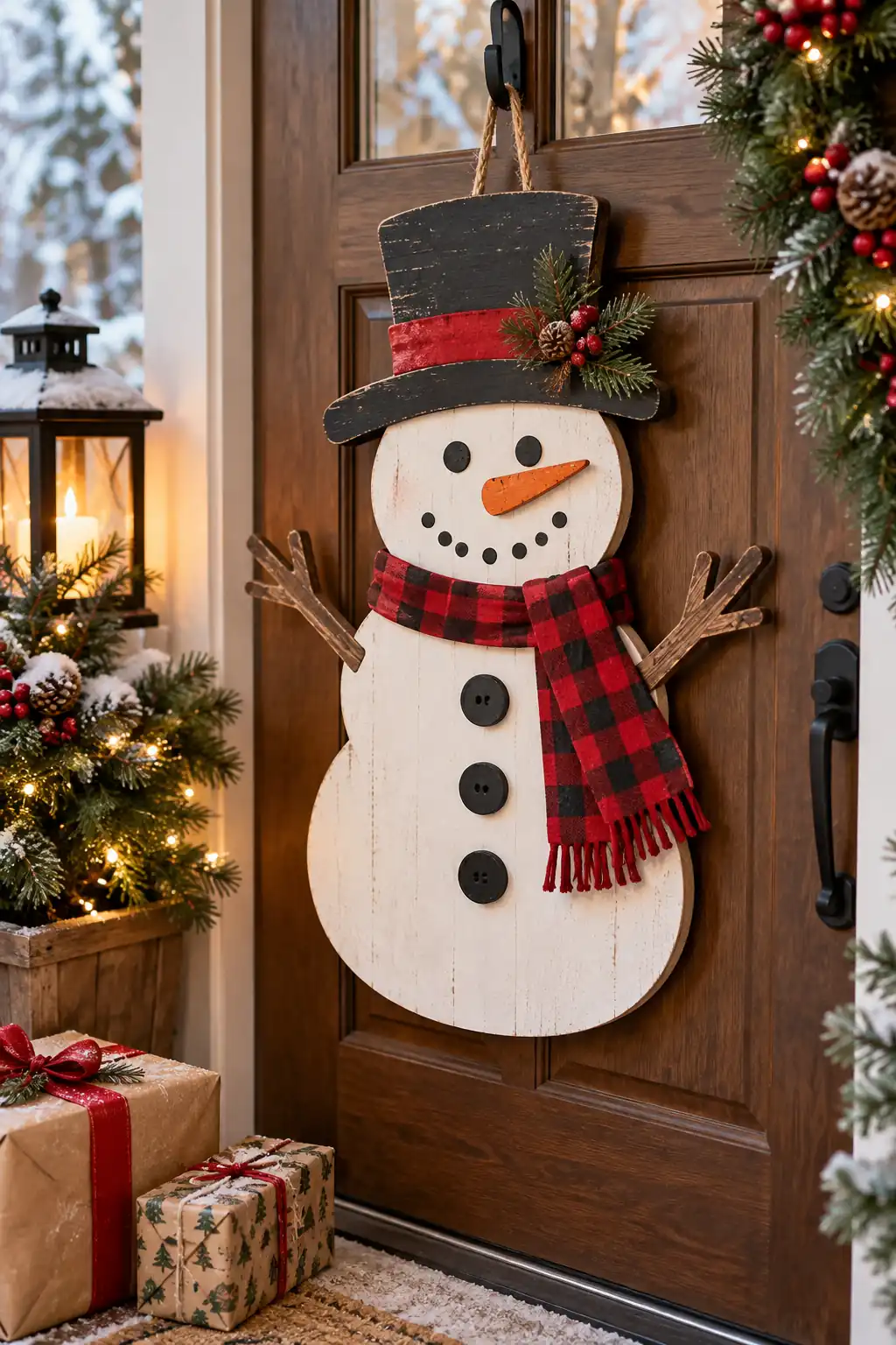 10 snowman door hanger
