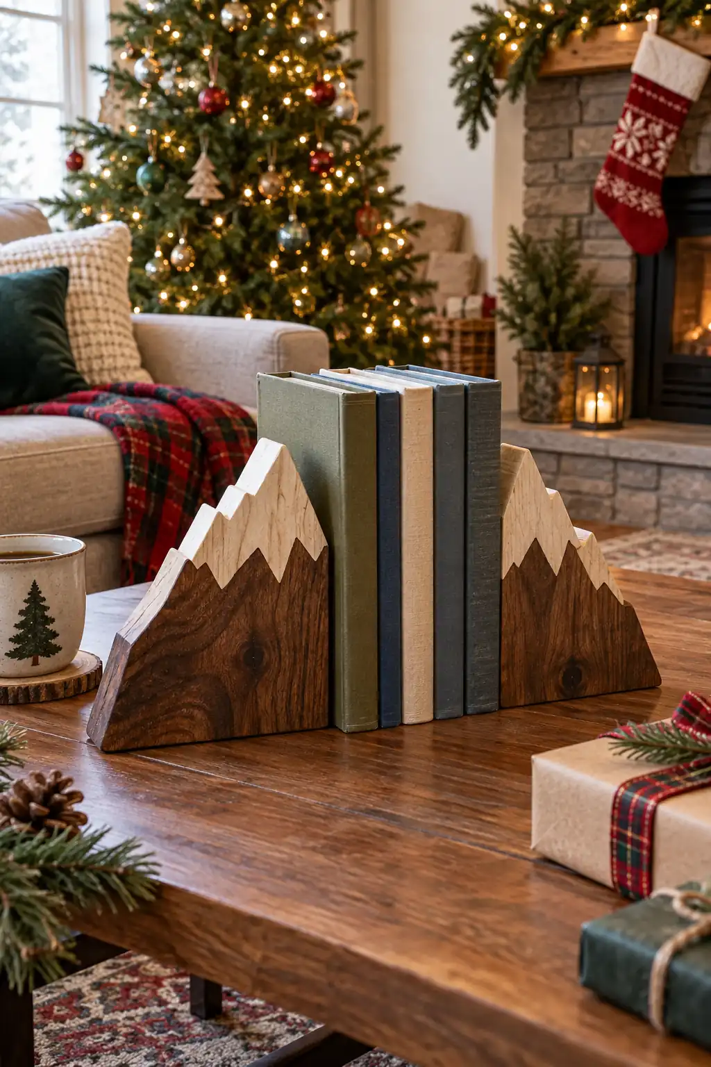 12 wood bookends