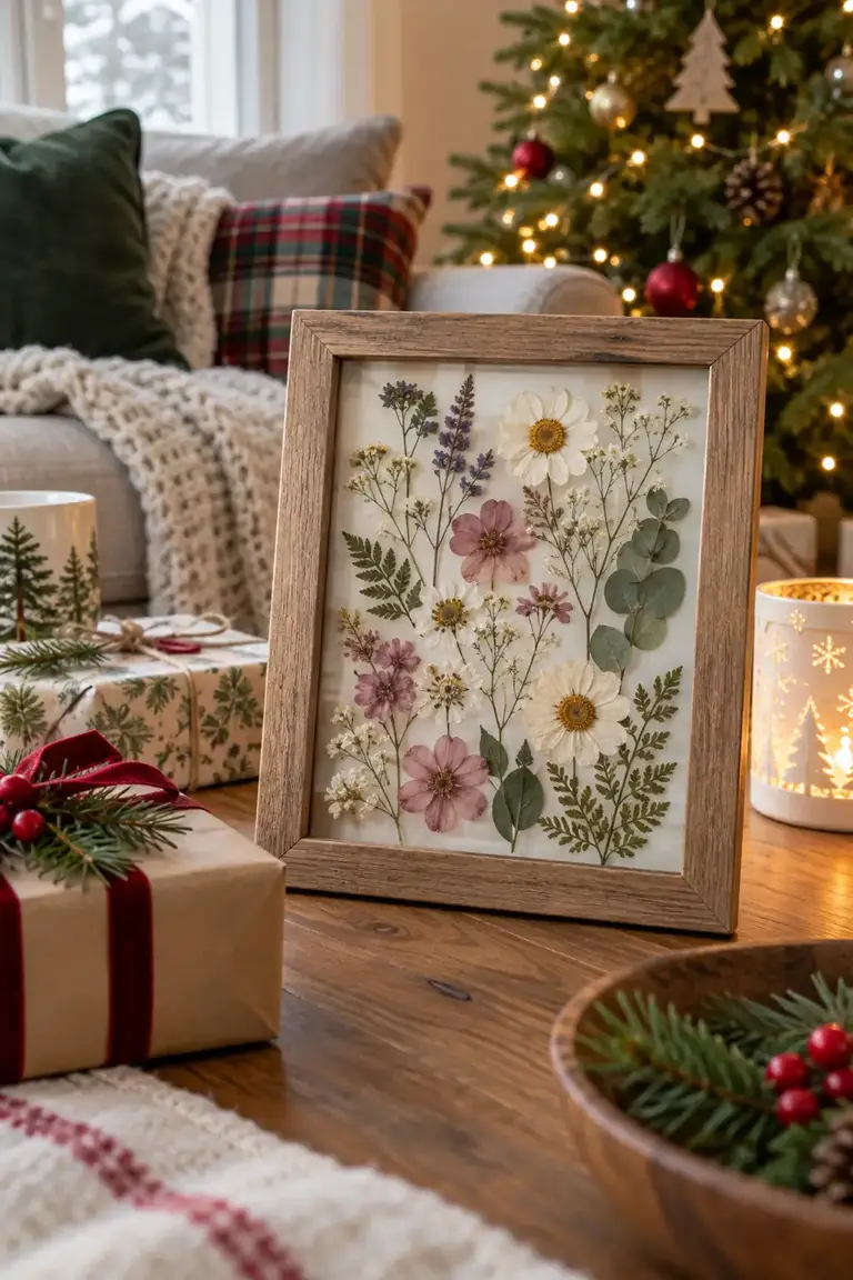 Pressed flower frame, one of these diy christmas gifts for mom