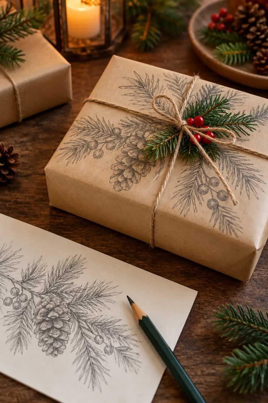 03 simple pencil wrapped gift sketch
