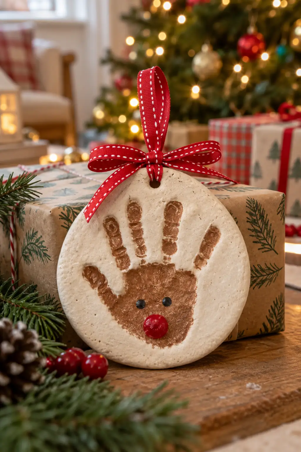 14 handprint salt dough ornament