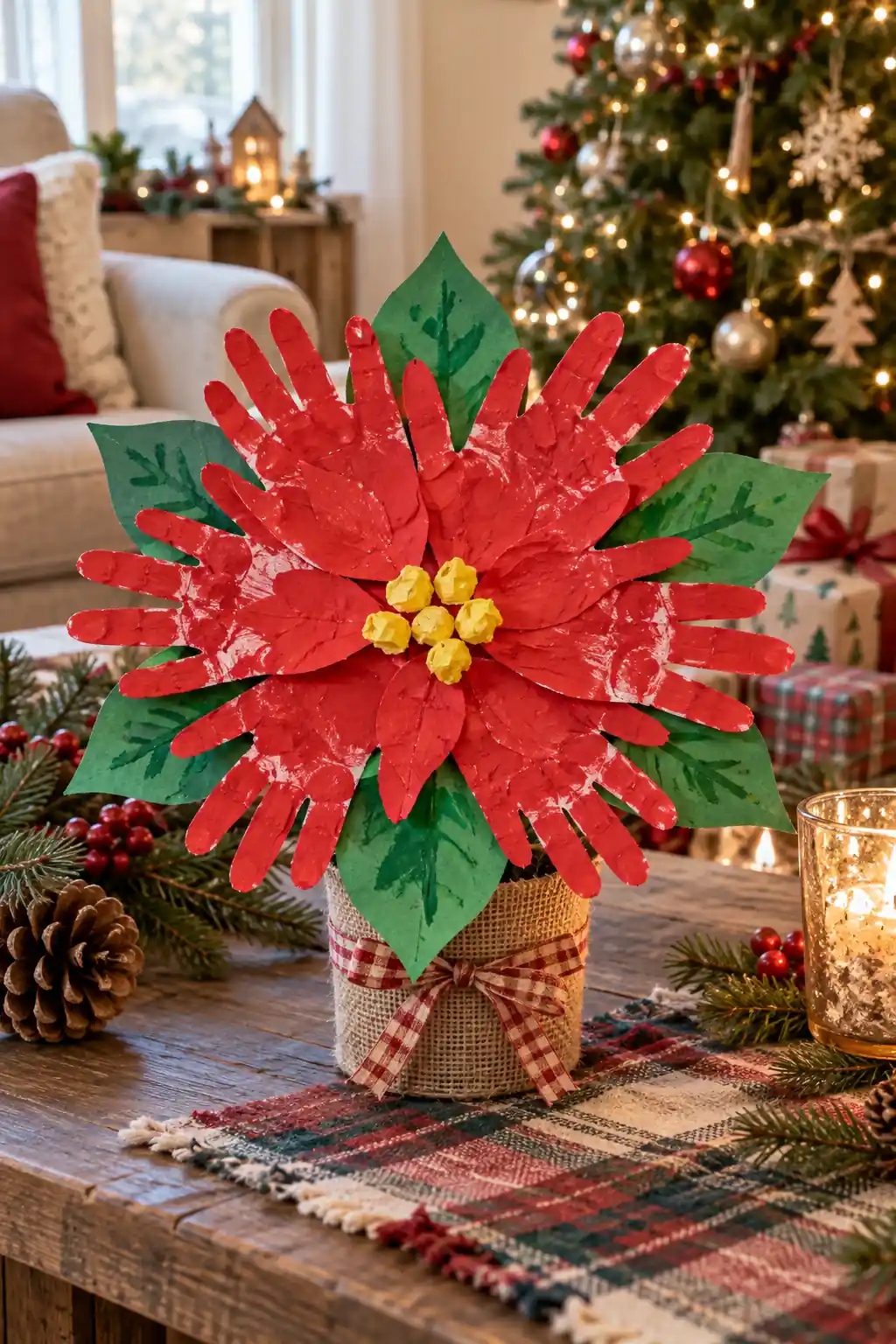 15 handprint poinsettia