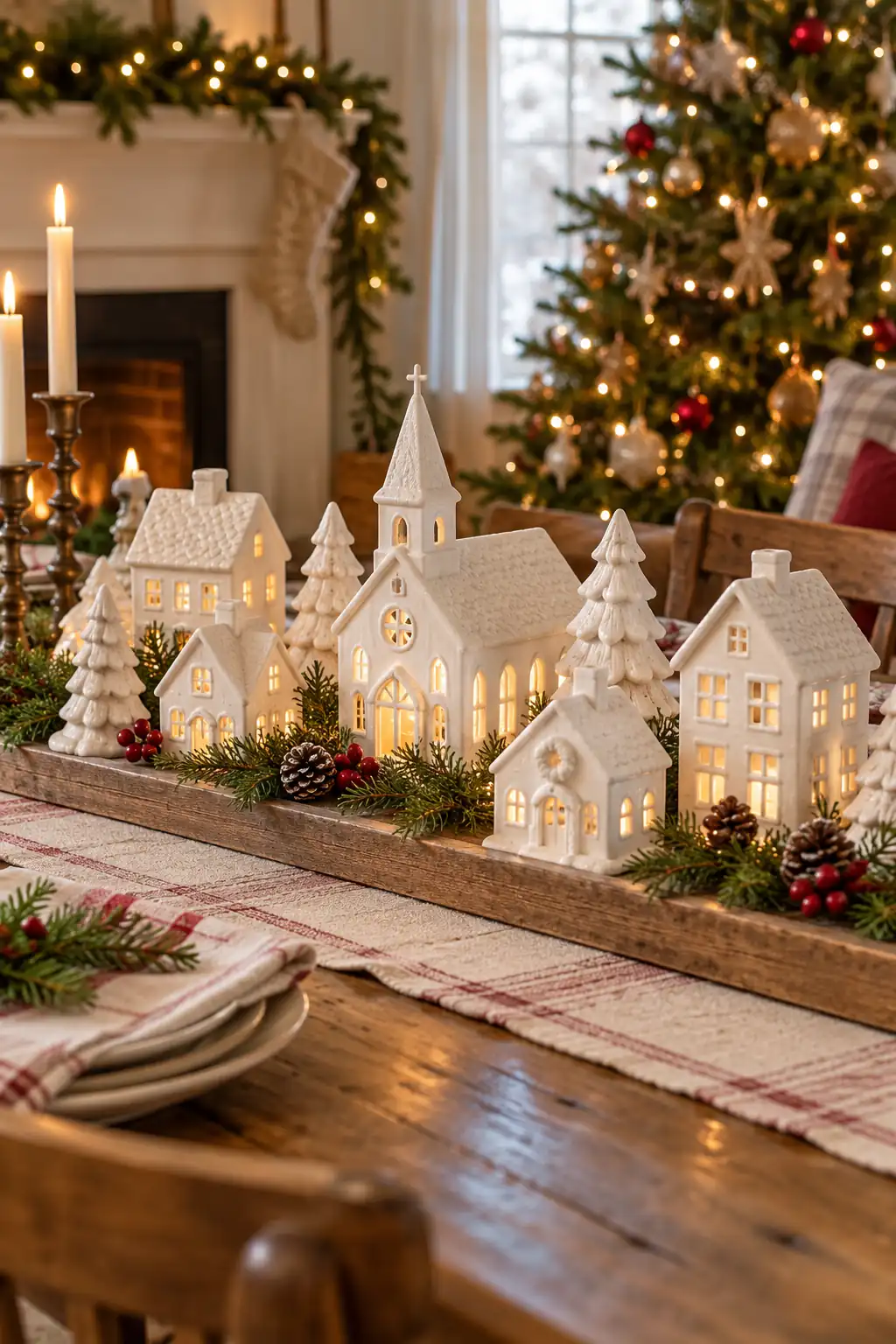 09 white ceramic village
