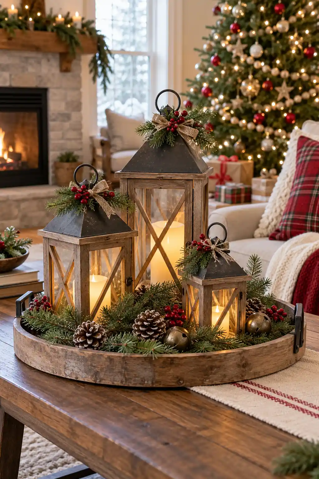 15 rustic lantern tray