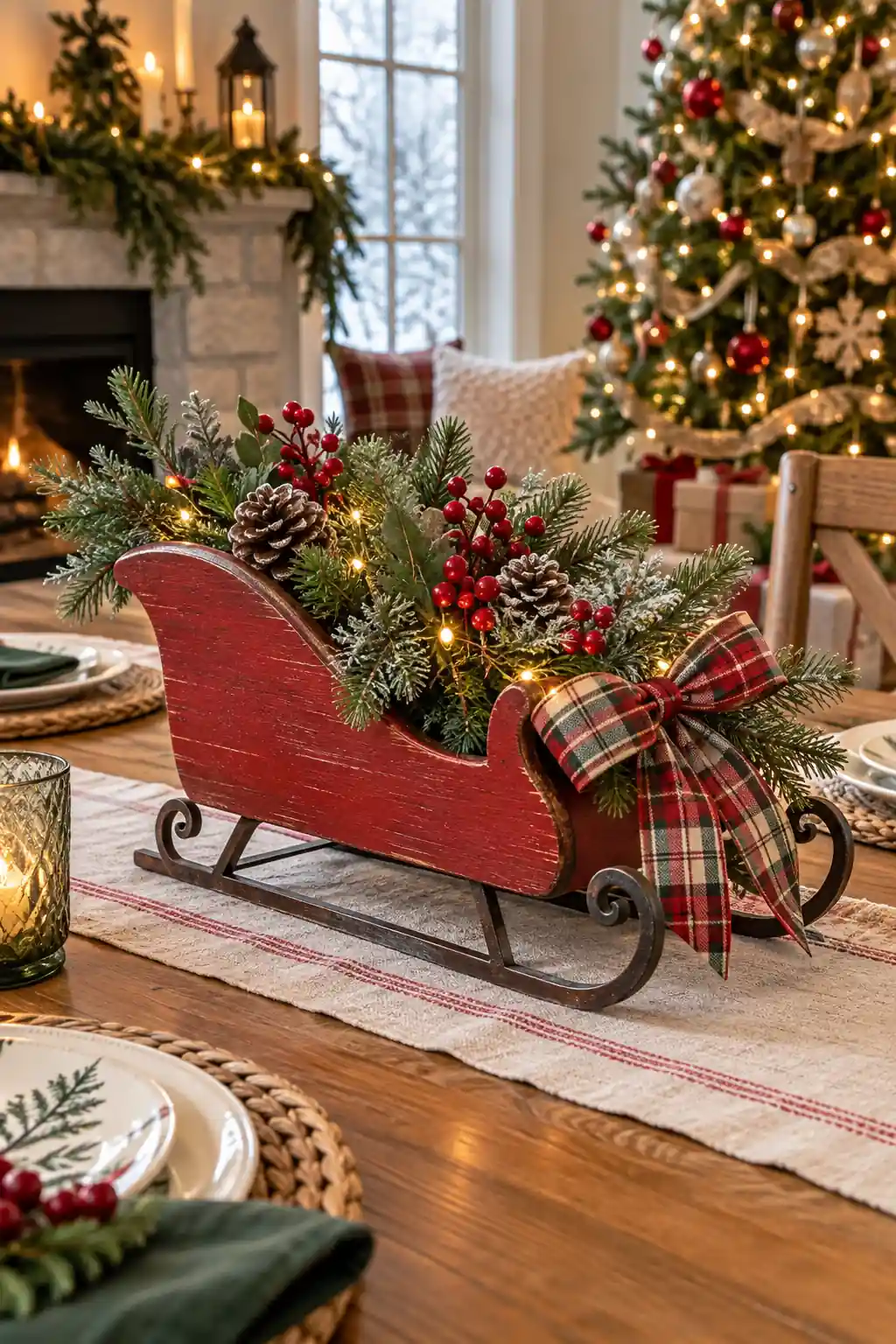 19 mini sleigh centerpiece
