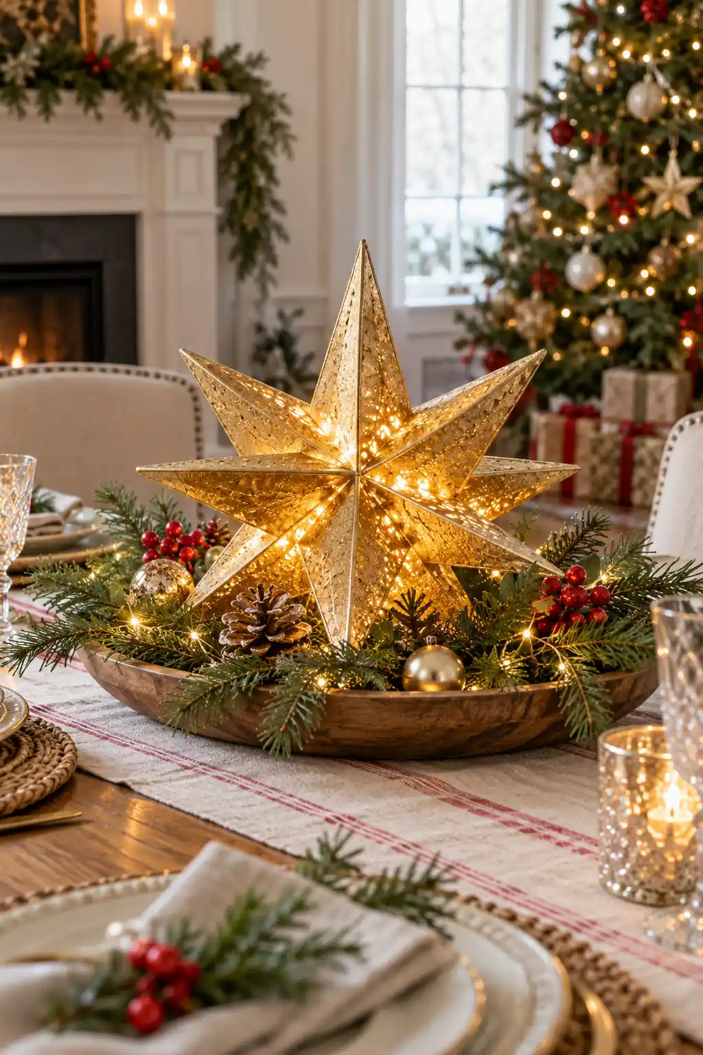 23 gold star centerpiece