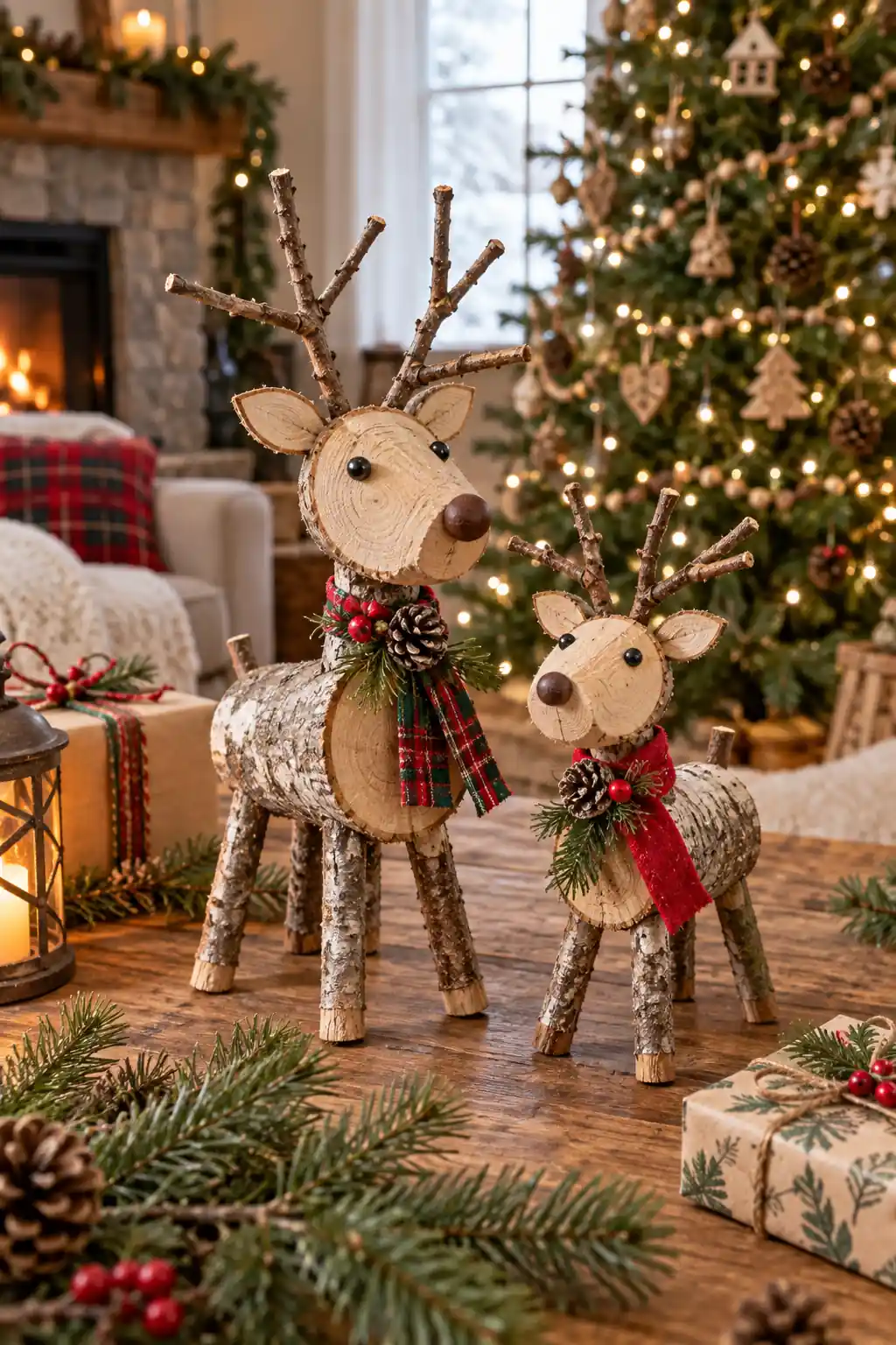 06 wood slice reindeer